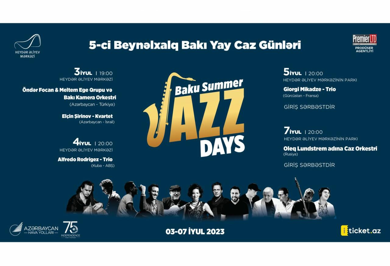 MƏDƏNİYYƏT Heydər Əliyev Mərkəzində caz günləri başlayır 20 İyun 2023 12:52Baxış: 89