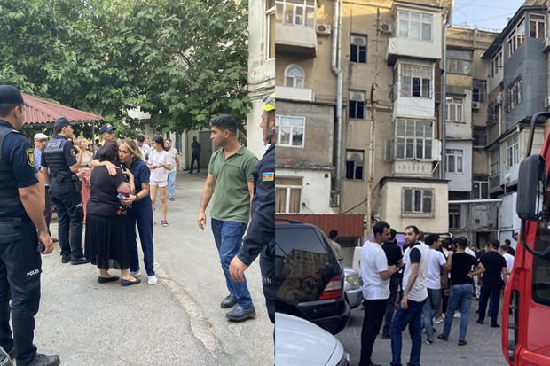 Yasamalda binada yanğın: Azyaşlı içərdə qaldı - FOTO
