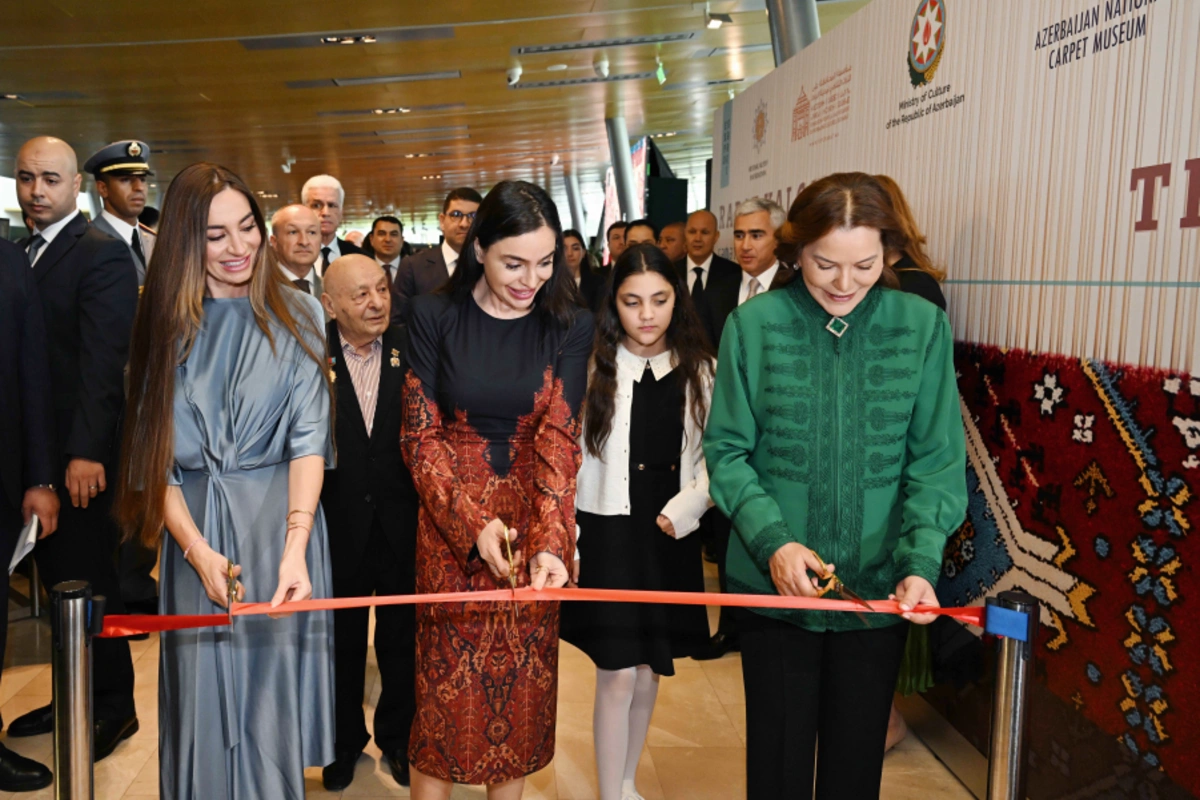 Leyla və Arzu Əliyevalar "Rabat xalça sənəti" immersiv sərgisinın açılışında iştirak ediblər