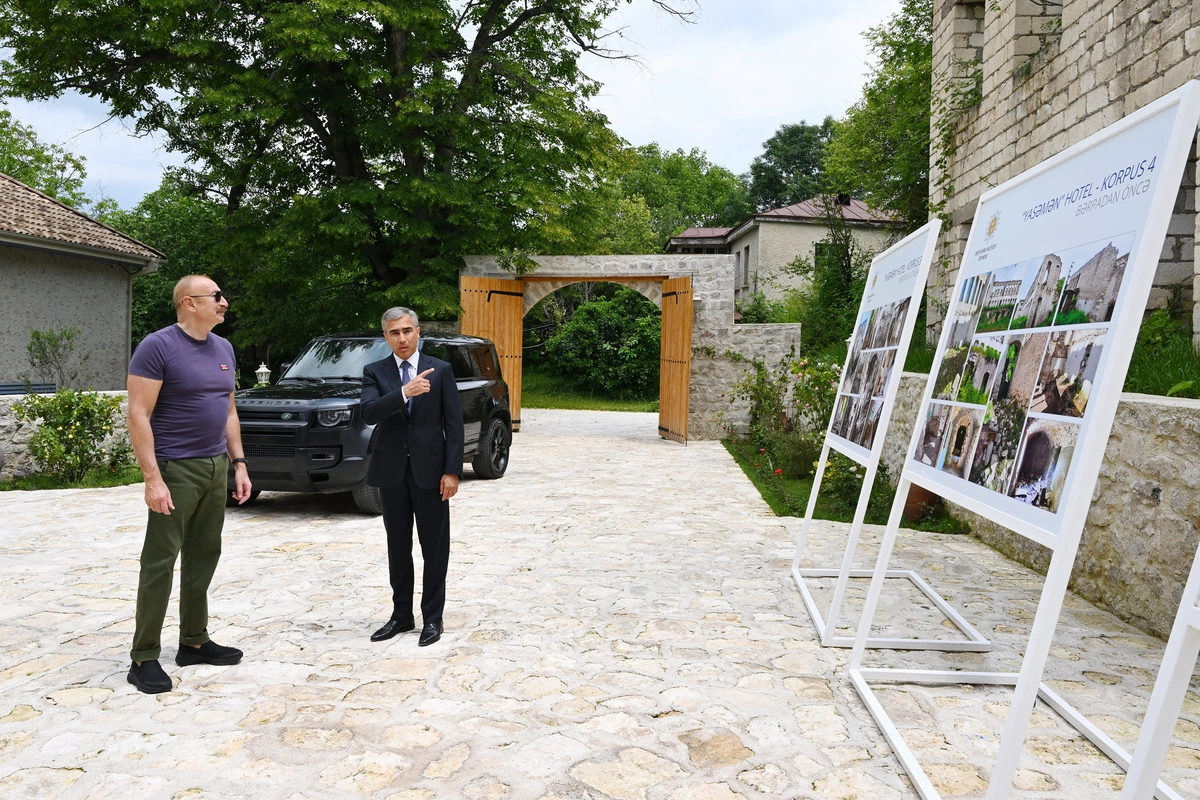Prezident İlham Əliyev Şuşada "Yasəmən" hotelinin yeni korpusları ilə tanış olub